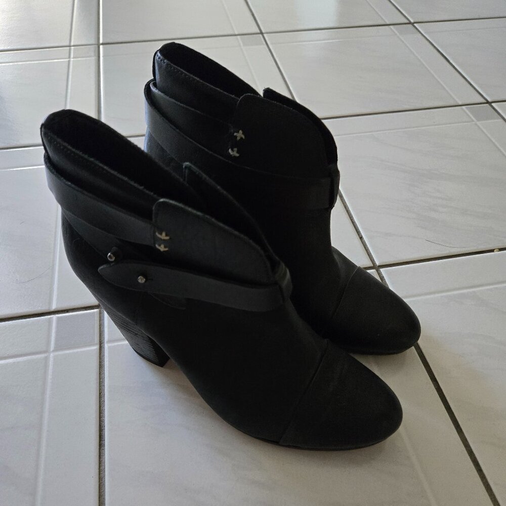 Rag & Bone Harrow Ankle Boots Black Leather 39